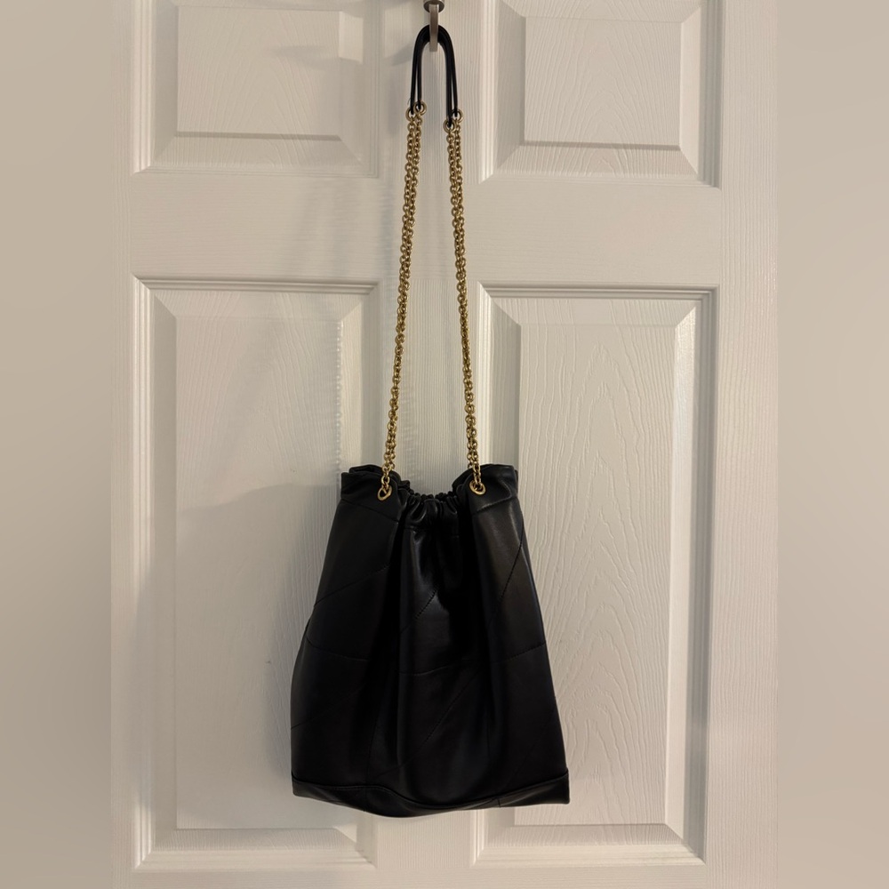 Yves Saint Laurent Jamie Pochon Lambskin Black and Gold Chain Shoulder Bag - Picture 2 of 7